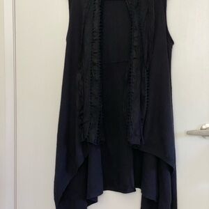 BCBGMaxAzria Elegant Black Lace Top